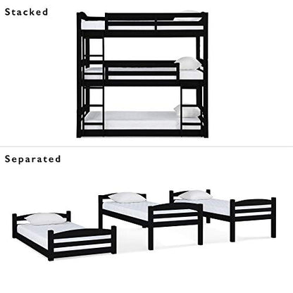 DHP Phoenix Triple Floor Bunk Bed | Black | DL7891TBBB model
