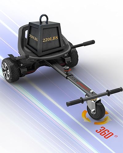 FLYTRAKS Hoverboard Go Kart, Hoverboard Attachments Compatible with 6.5"-10" Hoverboards Two Wheel Self Balancing Scooter for Kids (Not Including Hoverboard)