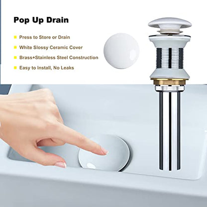 bathivy 15"x7.5" Wall Mount Corner Bathroom Sink with Pop-up Drain & Installation Kits, Rectangular White Ceramic Vessel Sink, Wall Hung Mini Floating Sink, Small Corner Sink for Bathrooms (Left Hand)