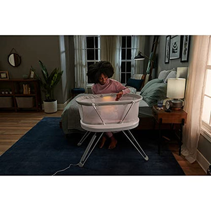 FISHER-PRICE BABY Bedside Sleeper Luminate Bassinet with Sound Detection Plus Customizable Lights Music and Sounds