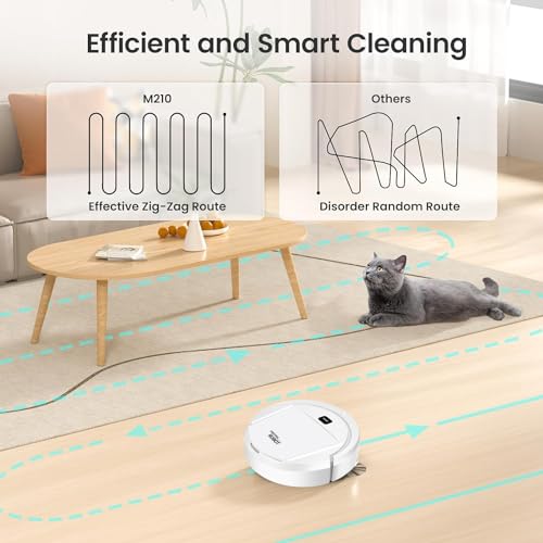 Ztot0p Sweeping Robot,Robot Vacuum Cleaner,Cleans Hard Floors to Medium-Pile Carpets,22000pa Super-Strong Suction,Ultra Slim Quiet,Integral Memory Multiple Cleaning Modes Vacuum Best for Pet Hairs 3