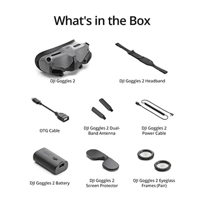 DJI Goggles 2 - Lightweight and Comfortable Immersive Flight Goggles with Stunning Micro-OLED Screens, HD Low-Latency Transmission, Adjustable Diopters, Wireless Streaming
