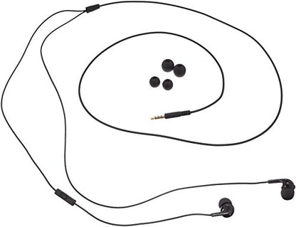 Amazon Basics In-Ear Wired Headphones, Earbuds with Microphone No Wireless Technology, Black
