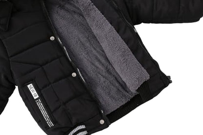 AMIYAN Toddler Boys Down Jacket Fur Collar Hood Thick Warm Winter Snowsuit Coat Parka