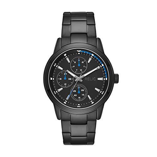 Relic by Fossil Men's Kaden Quartz Multifunction Stainless Steel Watch, Color: Black (Model: ZR12623)