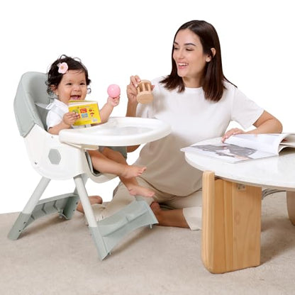 MJKSARE High Chair, 3-in-1 High Chairs for Babies and Toddlers, Five Point Seat Belt, Double Large Tray, Backrest & Height Adjustable, Foldable Baby High Chair ，for Ages 6 Months and Up，Unisex Design