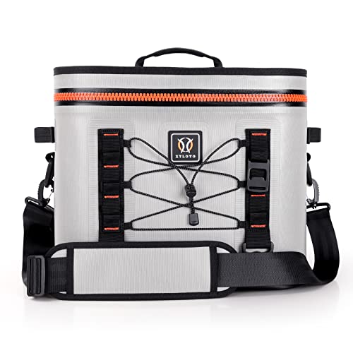 XYLOTO Soft Cooler 30 Cans Leak-Proof Cooler Bag, Waterproof Insulated Soft Sided Cooler Bag for Hiking, Camping, Sports, Picnics, Sea Fishing, Road Beach.