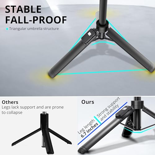 Selfie Stick, 50 inch Selfie Stick Tripod with Wireless Remote, Phone Tripod Stand Compatible with iPhone 15 14 13 12 11 pro Samsung Note 22 10 S23