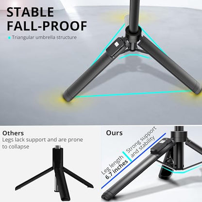 Selfie Stick, 50 inch Selfie Stick Tripod with Wireless Remote, Phone Tripod Stand Compatible with iPhone 15 14 13 12 11 pro Samsung Note 22 10 S23