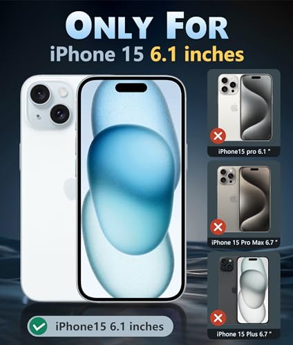 FNTCASE for iPhone 15 Case: Support Magnetic Charging Military Grade Drop Protection Anti Yellowing Cell Phone Cover - Rugged Durable Shockproof Protective Bumper - 6.1 Inch (Clear)
