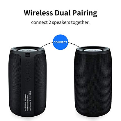 Bluetooth Speakers,MusiBaby Speaker,Outdoor,Wireless,Waterproof, Portable Speaker,Dual Pairing, Bluetooth 5.0,Loud Stereo,Booming Bass,1500 Mins Playtime for Home,Party,Gifts(Black)