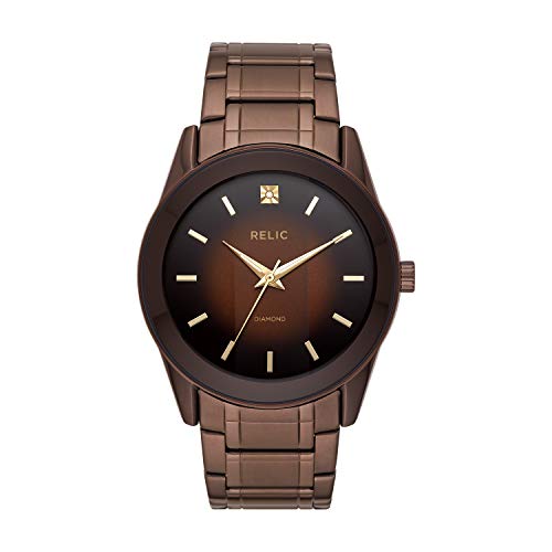 Relic by Fossil Men's Rylan Quartz Watch with Stainless Steel Strap, Brown, 24 (Model: ZR77312)