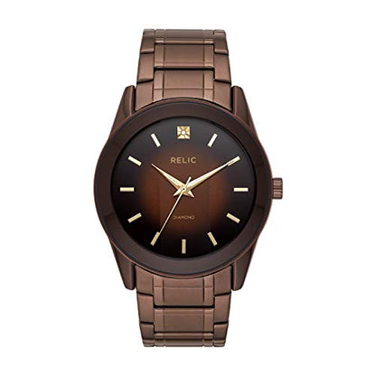 Relic by Fossil Men's Rylan Quartz Watch with Stainless Steel Strap, Brown, 24 (Model: ZR77312)