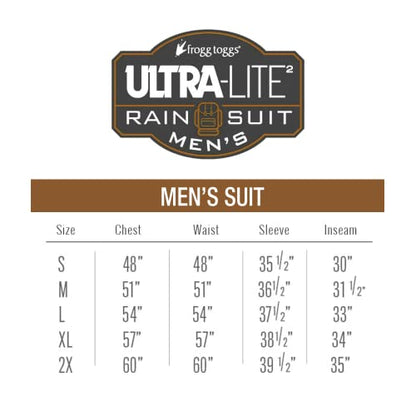 FROGG TOGGS Men's Standard Ultra-Lite2 Waterproof Breathable Rain Suit, Yellow, Medium