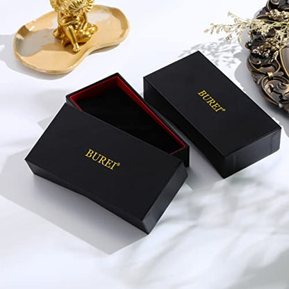 BUREI Fashion Quartz Watch for Men Watch Analog Date Watch with Stainless Steel Band Waterproof Classic Watches for Men