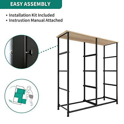 YITAHOME Dresser with 8 Drawers - Fabric Storage Tower, Organizer Unit for Bedroom, Living Room, Hallway, Closets - Sturdy Steel Frame, Wooden Top & Easy Pull Fabric Bins, Burlywood Grain