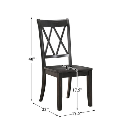 Homelegance Dining Chair (Set of 2), Wood, Black
