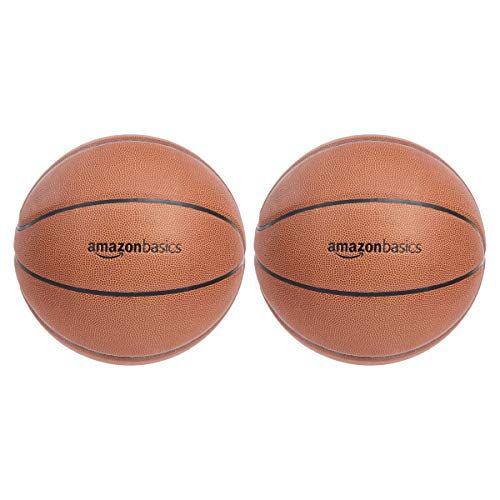 Amazon Basics PU Composite Basketball - Official Size, 2-Pack