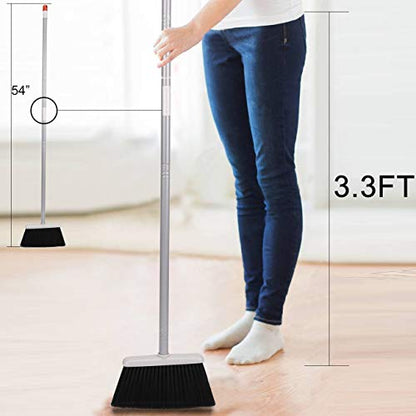 Broom and Dustpan for Home/Broom with Dustpan Combo Set/Dust Pan with Long Handle for Kitchen Room Office Lobby Floor Use Upright Standing Dustpan Indoor Broom Set