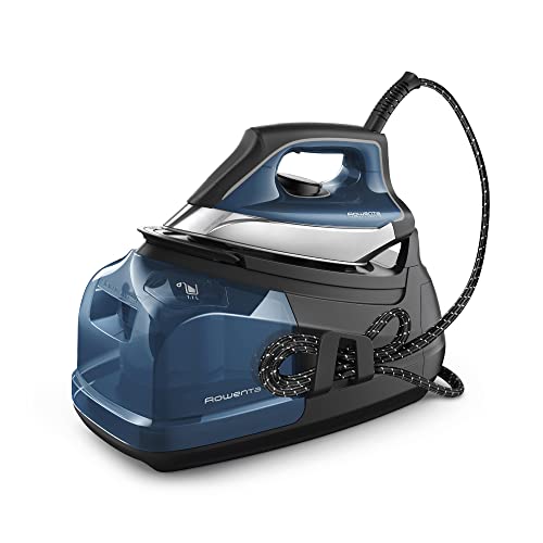 Rowenta Perfect Steam Pro Stainless Steel Soleplate Professional Steam Station for Clothes 37 Ounce Removable Tank Fast Heat Up, 1800 Watts Iron, Fabric Steamer, Garment Steamer DG8624
