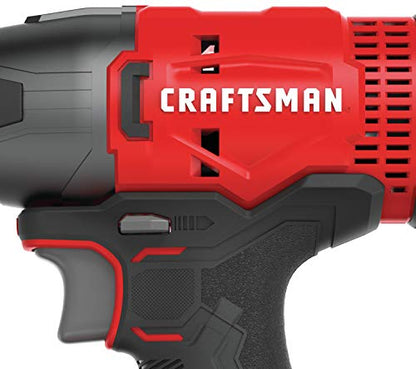 CRAFTSMAN 20V MAX Impact Driver Kit, 1/4 Inch, 2,800 RPM, LED Work light, Battery and Charger Included (CMCF800C1)