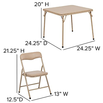 Flash Furniture Mindy Kids Tan 5 Piece Folding Table and Chair Set