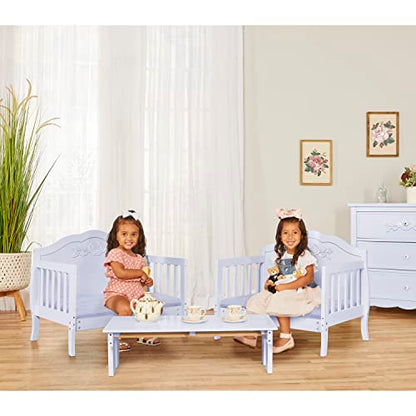 SweetPea Baby Rose 3-in-1 Convertible Toddler Bed in Lavender, Greenguard Gold Certified, JPMA Certified, Safety Rails, Made of Sustainable New Zealand Pinewood
