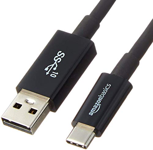 Amazon Basics USB Type-C to USB-A Male 3.1 Gen2 Adapter Charger Cable - 3 Feet (0.9 Meters) - Black