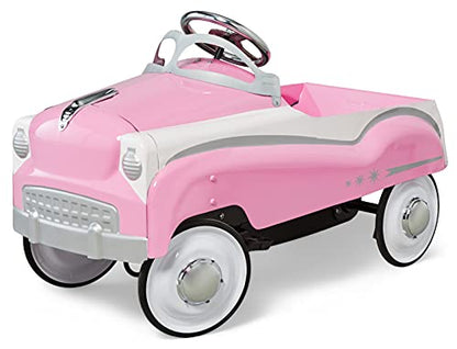 Kid Trax Toddler Classic Pedal Car, Kids 3-5 Years Old, Max Weight 59 lbs, Durable Steel, Large, Pink
