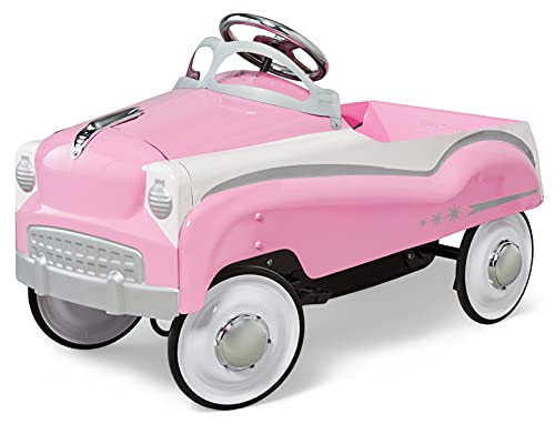 Kid Trax Toddler Classic Pedal Car, Kids 3-5 Years Old, Max Weight 59 lbs, Durable Steel, Large, Pink