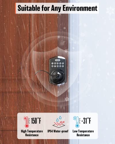 TEEHO Keyless Entry Electronic Door Locks with Keypads - Deadbolt Smart Lock - Front Door Lock Set with Door Levers - Auto Lock - Easy Installation - Oil-Rubbed Bronze