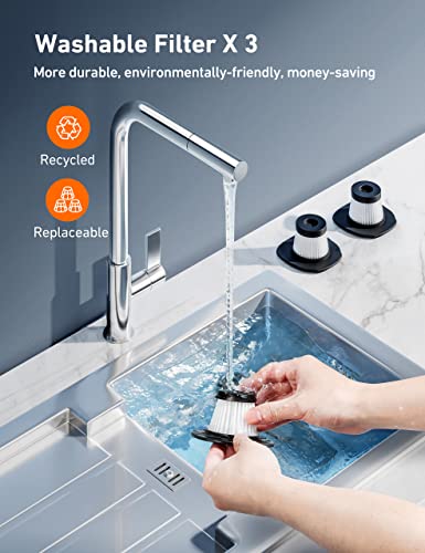 AstroAI Car Vacuum, Car Accessories, Portable Handheld Vacuum Cleaner with 7500PA/12V High Power, LED Light and 16.4 Ft Cord, Car Cleaning Kit with 3 Filters for Daily Cleaning (AHVCJY801)