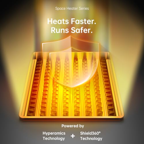 Space Heater, 90° oscillation portable heater, 1500W PTC electric heater with thermostat,1-12H Timer, fast and safe heating, small room heaters with heating and fan modes for bedroom, office, indoor