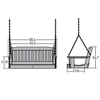 highwood AD-PORL2-WAE Lehigh Porch Swing, 4 Feet, Whitewash
