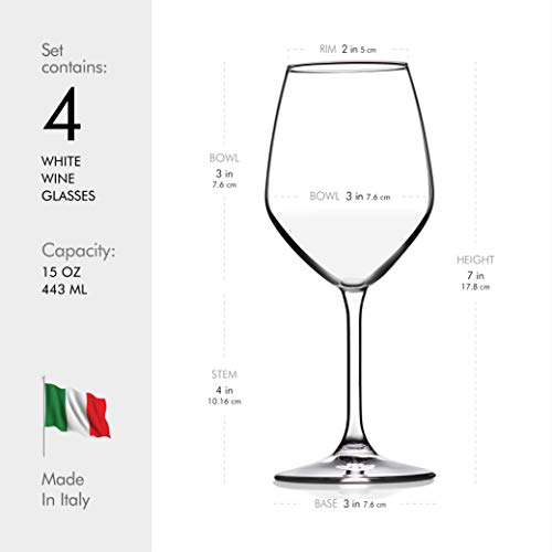 Paksh Novelty Glass Drinking Cup, Wine Glasses - - Wine Glass Set for Parties, Weddings, Gifting - Clear Wine Glass, for Red and White Wine - Christmas Gift for Women & Men, 15 Fluid Ounces