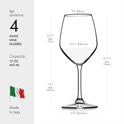 Paksh Novelty Glass Drinking Cup, Wine Glasses - - Wine Glass Set for Parties, Weddings, Gifting - Clear Wine Glass, for Red and White Wine - Christmas Gift for Women & Men, 15 Fluid Ounces