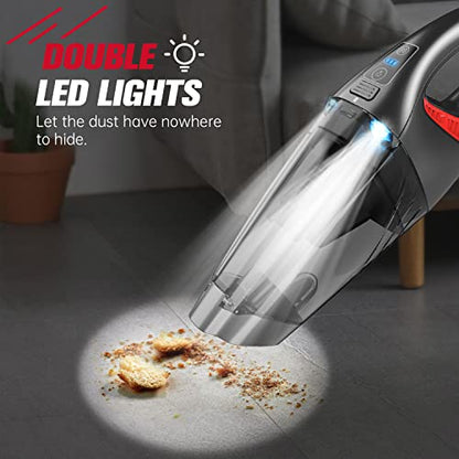IMINSO Handheld Vacuum Cordless Car Vacuum with 9000PA, Lightweight Rechargeable Hand Vacuum Cordless with LED, Dust Busters, Portable Mini Vacuum, Held Vacuum Cleaner for Car/Home