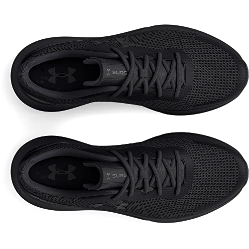 Under Armour Men's Surge 3 Road Running Shoe, (002) Black/Black/Black, 10