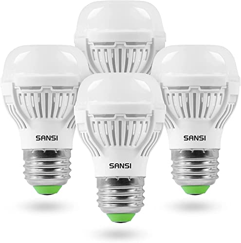 SANSI 60W Equivalent LED Light Bulbs, 22-Year Lifetime, 4 Pack 900 Lumens LED Bulb with Ceramic Technology, 2700K Warm White 9W Non-Dimmable, E26, A15 Efficient & Safe Energy Saving for Home Lighting