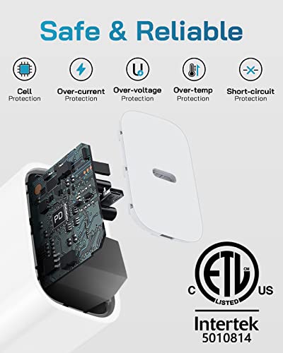 for iPhone 14 13 12 11 Charger Fast Charging [3+3 Pack], [MFi-Certified] 20W USB-C Wall Charger Cube with 6Ft Fast Charging Cable Compatible with iPhone 14/13/12/11/X/XR/8/7, iPad & More