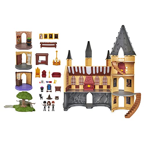 Wizarding World Harry Potter, Magical Minis Amazon Exclusive Deluxe Hogwarts Castle, 3 Classroom Playsets, 22 Accessories, 3 Figures, Lights & Sounds