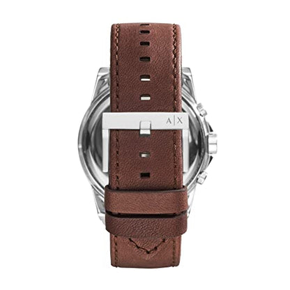 AX ARMANI EXCHANGE Men's Leather Watch, Color: Blue/Brown (Model: AX2501)