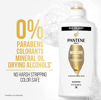 Pantene Shampoo, Conditioner and Hair Treatment Set, Daily Moisture Renewal for Dry Hair, Safe for Color-Treated Hair