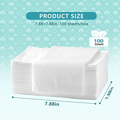 HOMEXCEL Makeup Remover Wipes, Disposable Face Towels 6 Pack, Facial Wash Cloths, Unscented Facial Tissues 100% Biodegradable, Dry and Wet Use for Baby Adult Sensitive Skin（600 Count）