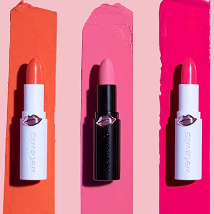 Lipstick By Wet n Wild Mega Last High-Shine Lipstick Lip Color Makeup, Orange Tanger-ring the Alarm
