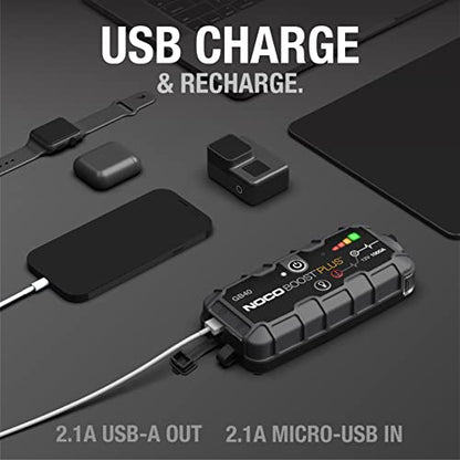 NOCO Boost Plus GB40 1000A UltraSafe Car Battery Jump Starter, 12V Battery Pack, Battery Booster, Jump Box, Portable Charger and Jumper Cables for 6.0L Gasoline and 3.0L Diesel Engines