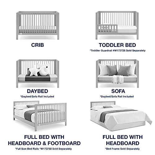 babyGap by Delta Children Charlie 6-in-1 Convertible Crib TrueSleep Crib and Toddler Mattress Legacy 3 Drawer Dresser (Bundle), Grey