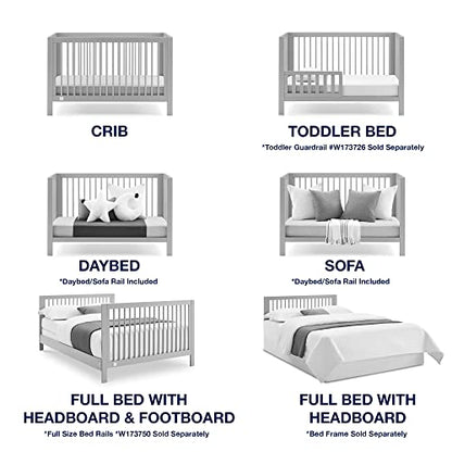 babyGap by Delta Children Charlie 6-in-1 Convertible Crib TrueSleep Crib and Toddler Mattress Legacy 3 Drawer Dresser (Bundle), Grey