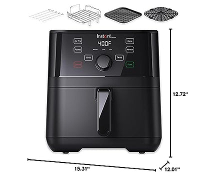 Instant Pot 5.7-QT Air Fryer Oven with Accessories, From the Makers of Instant Pot, Customizable Smart Cooking Programs, Digital Touchscreen, Dishwasher-Safe Basket, App with over 100 Recipes