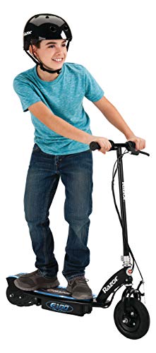 Razor E100 Glow Electric Scooter for Kids Age 8+, LED Light-Up Deck, 8" Air-filled Front Tire, Up to 40 Minutes Continuous Ride Time